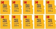 KODAK Pack of 10 Micro SDHC Memory Cards 32GB with Adapter - High Speed Memory Solution