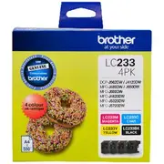 Brother LC 233 Ink Cartridges 4 Colour Value Pack