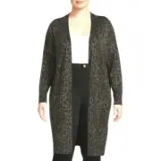 Terra & Sky Women's Plus Size Leopard Printed Long Cardigan Size 3X NWT