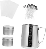 KALLORY 1 Set DIY Candle Making Kit with Melting Cup Soy Wax Supplies Easy to Clean for Beeswax Crafts Complete for Candle Enthusiasts
