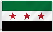 3×5 FT Old Syria Flag,Large Former Syrians Revolution National Decor,Double Side Digital Printed 150D Polyester Banner With Canvas Header Brass Grommet