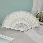 Handheld Lace Folding Fan Retro Court Style Bride Hand Fan Cosplay