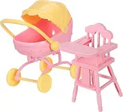 Ergonomic Doll High Chair Stroller Mini Toy Carriage Doll Accessories Versatile Play Options