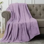 [Utopia Bedding] Fleece Blanket Throw Size Lilac 300GSM Luxury Fuzzy Soft Anti-Static Microfiber Bed Blanket (60x50 Inches)