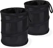 Ginsco 2Packs 2 Gallons Stand Car Trash Can, Open-Top Hanging Car Trash Bag with Velcro and Metal Frame, Pop-up Collapsible Cars Trash Bin, Portable Washable Bag for Cars Camping Truck Minivan