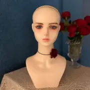 Female Mannequin Head Realistic Wig Display Stand for Necklaces Hats Styling