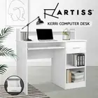 100cm Office Computer Desk Storage Shelf on Desk 2-tier Shelves 1 Drawer White