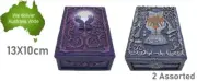 2pcs FORTUNE HAND TARO BOX Resin Jewellery Trinket Storage Gift 13 x 10cm Purple