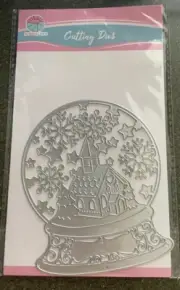 SNOW GLOBE with COTTAGE & SNOW FLAKES CUTTING DIE (ACTUAL CUTTING DIE) NIP
