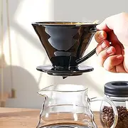 [MRDLKNX] Pour Over Coffee Maker, Ceramic Coffee Dripper, Coffee Dripper, Flat Bottom Slow Filter Cone for Travel,Camping,Office,Home, Portable Brew Maker with 1-2 people (Black)