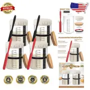 All-in-One Sourdough Starter Jar Set – 4 Durable Glass Containers with Scrapers