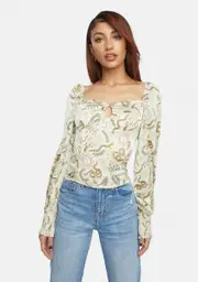 [Glamorous] Stone Sun Moon Smocked Blouse
