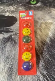 6 Smiley Face Fridge Magnets Memo Magnet Whiteboard Notice Board Magnet -- 3CM