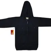 WOMEN HANDMADE ANDEAN ALPACA SOLID BLACK ZIP HOODIE SWEATER SZ S