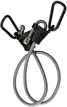 National Hardware N263-081 Bungee Cords with Carabiner 2 Pack Tie Down Straps with Adjustable Length, Useful as Car Hooks, Truck Accessories and Garage Organization, Black
