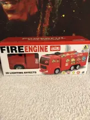 Electric Fire Engine Truck Toy 3D LED Lighting and Sounds NIB 3+