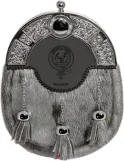 Watson Dress Sporran 3 Tassels Studded Celtic Arch Scottish Clan Crest