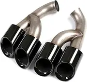 Compatible For Porsche 958 Cayenne S 2015-2017 Exhaust Systems Nozzle Muffler Exhaust Tip Tail Pipe Escape Auto Tuning Car Accessories(Silver)