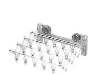 Wall Mounted Sock Drying Rack, Suction Cup Drying Hanger with Clip, Space Saving Clothes Rack Multipurpose Household Supplies for Towels
