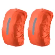 30-40L Waterproof Backpack Rain Cover 2 Pack with Vertical Strap S Orange