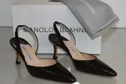 $5400 NEW Manolo Blahnik CAROLYNE 70 Dark Brown ALLIGATOR CROCODILE SHOES 36
