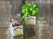 Get Well Soon Gift Box-Basket With 1/2 LB Life Savers Candy & Green Bow