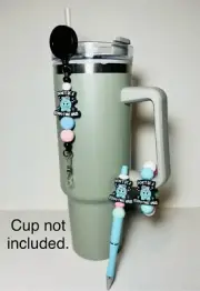 Retractable Badge Reel/ID Holder - Pen & Cup Charm / Set