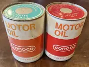 Set Of Vintage Conoco Motor Oil SAE 30 Cans