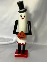 HALLOWEEN GHOST NUTCRACKER~12" Wooden Decoration~New*Trick or Treat