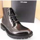 Saint Laurent Cesna 20 Lace-Up Loafer Ankle Army Boot SZ 39.5 NIB YSL $995 Black