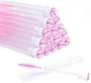 20 Pcs Pink Lash Disposable Mascara Brushes Diamond Eyelash Spoolies Makeup Brush Mascara Wand in Sanitary Tube Lash Supplies
