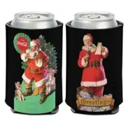 COCA-COLA COKE SANTA CLAUS GREETINGS 2-SIDED CAN HOLDER NEW WINCRAFT