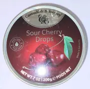 Cavendish & Harvey Sour Cherry Drops Candy 7 0z. Made In Germany Tin New