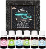 MYOC Summer Fresh Essential Oils Gift Set for Aroma, Candle Making, Soap Making, Bath Bombs, Diffusers | 10ml Pack of 6