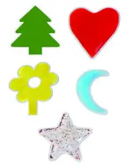 "Clear Geometric Gel Shapes (Circle, Triangle, Square, Rectangle And Hexagon)"