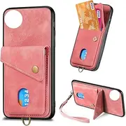 Compatible with OnePlus 11 5G Wallet Cover,Compatible with 1+ 11 5G Card Holder [PC+TPU+PU] 3 in 1 Kickstand Phone Case Pink