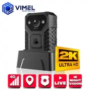 4G Police Action Body Camera UHD 2K Wearable Recorder 32MP LIVE Stream