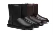AUSTRALIAN SHEPHERD® UGG Boots Double Face Sheepskin Wool Short Classic - Black / AU Ladies 6 / AU Men 4 / EU 37