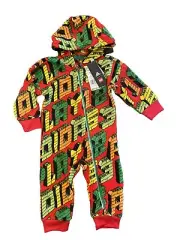 adidas x LEGO Baby Hooded Coverall Romper Winter Zip Fleece 18m Red Boy Girl $65