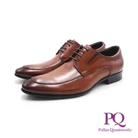 在飛比找PChome24h購物優惠-PQ(男)圓尖頭簡約飾線德比皮鞋 男鞋-棕色