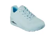 Womens Skechers Uno - Stand On Air Light Blue Lace Up Sneaker Shoes