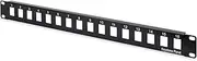 DIGITUS Assmann DN-91400 Patch Panel Unshielded Modular (16-Port, 1HE Rack Mount, RAL 9005) Black