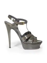 Khaki Patent Tribute Heels