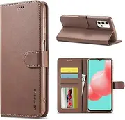 [Ezydigitals] Case for Samsung Galaxy A54 5G Premium Leather Wallet Flip Case - Classic Coffee