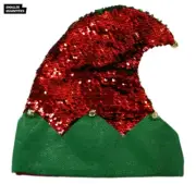 Elf Hat with Sequins Holiday Christmas Hat with Jingle Bells