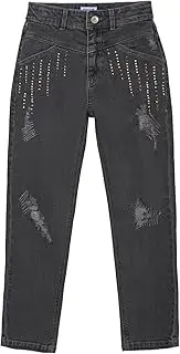 [Mayoral] 11-07561-062 Slouchy Long Trousers Jeans for Girls 12 Years (152 cm) Medium Grey, Gray, 12 Years