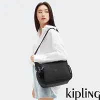 在飛比找Yahoo奇摩購物中心優惠-『牛角包』Kipling 經典深黑色多袋實用側背包-GABB