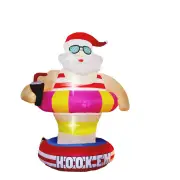 NNEOBA Christmas Hawaii Santa Inflatable Yard Decor LED