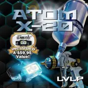 ATOM X20 Professional Spray Gun - MP LVLP Solvent/Wate!rborne W/ FREE GUNBUDD!!