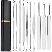 Blackhead Remover Pimple Popping Tool Kit, Boxoyx 10Pcs Professional Pimple Comedone Extractor Popper Tool Acne Removal Kit-Treatment for Pimple, Blackhead, Zi